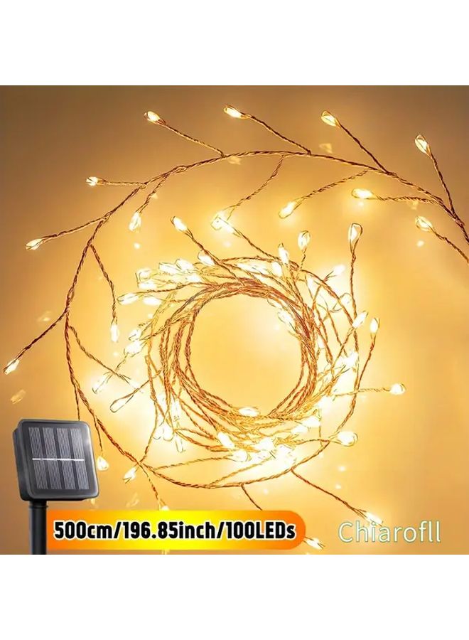 Solar Firecracker Lights 100 LEDs Warm White 196.85 Inch 8 Modes Outdoor Decor - Image 1