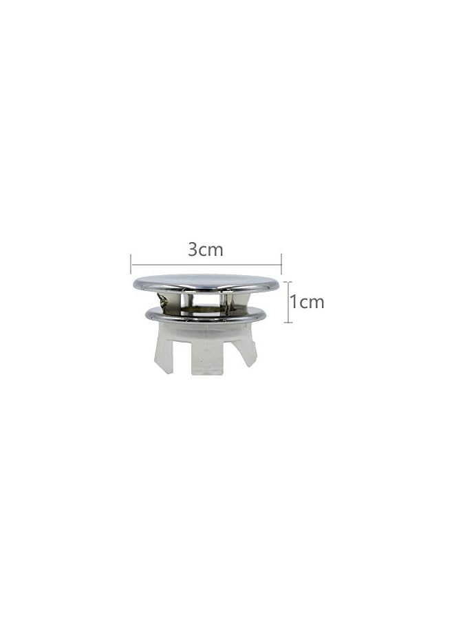 The Bros 4 Pack Bathroom Basin Sink Round Tidy Trim Chrome Round Overflow Cover Rings Hole Replacement Ceramic Pots for Home,Sink,Bathroom,Kitchen - Image 2