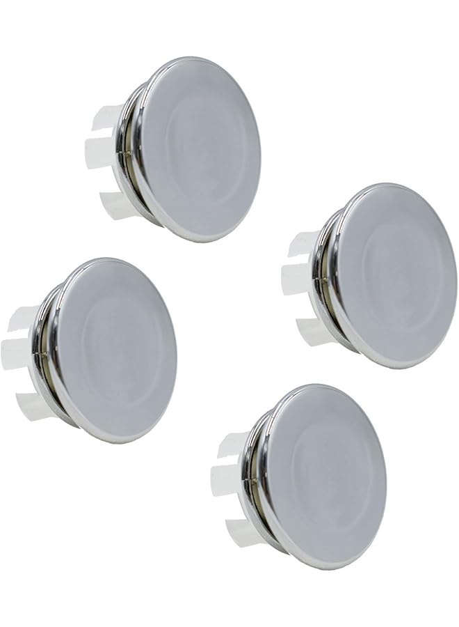 The Bros 4 Pack Bathroom Basin Sink Round Tidy Trim Chrome Round Overflow Cover Rings Hole Replacement Ceramic Pots for Home,Sink,Bathroom,Kitchen - Image 1