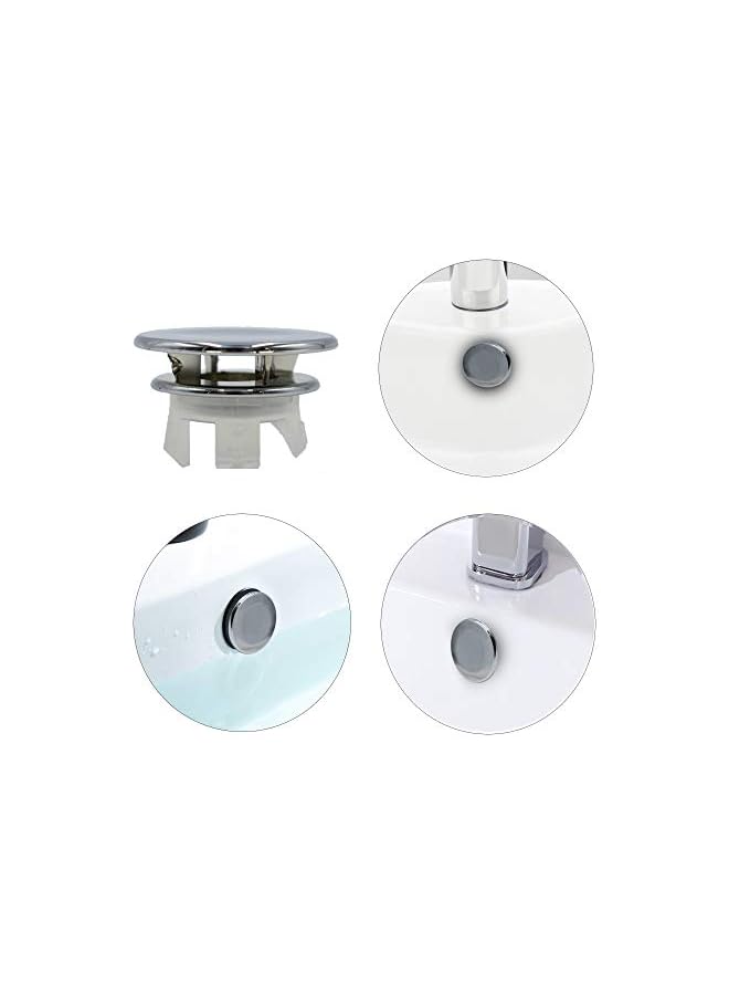The Bros 4 Pack Bathroom Basin Sink Round Tidy Trim Chrome Round Overflow Cover Rings Hole Replacement Ceramic Pots for Home,Sink,Bathroom,Kitchen - Image 3