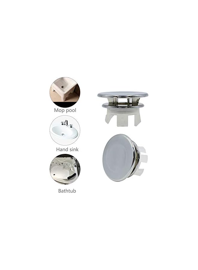 The Bros 4 Pack Bathroom Basin Sink Round Tidy Trim Chrome Round Overflow Cover Rings Hole Replacement Ceramic Pots for Home,Sink,Bathroom,Kitchen - Image 4