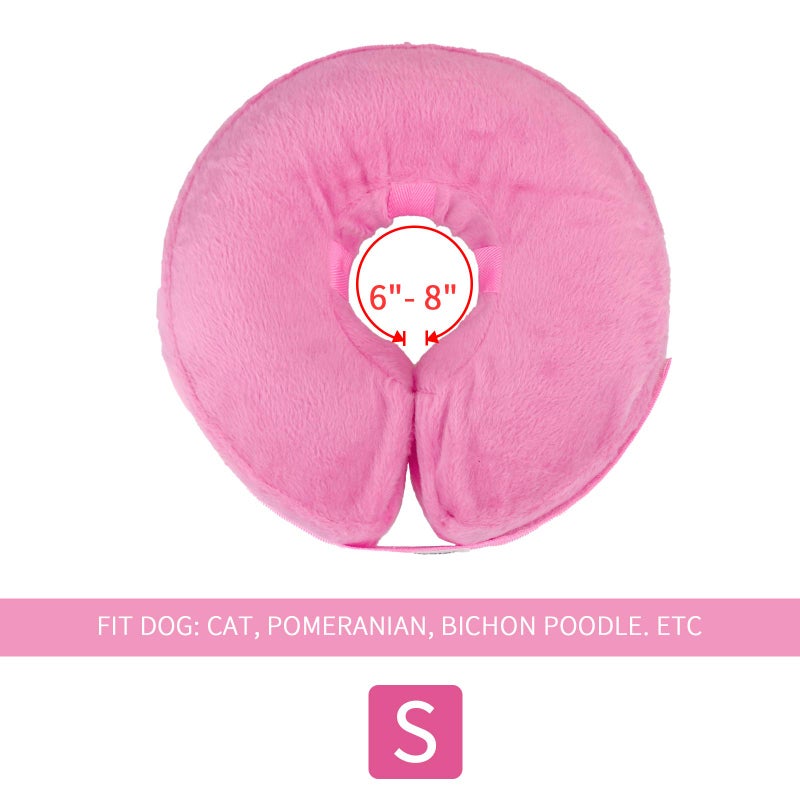 MCHY Inflatable Dog Cone,Adjustable Recovery Collar for Dogs After Surgery,Prevent from Biting & Scratching,Not Block Vision (Pink, S-Neck 7''- 12'') - Image 2