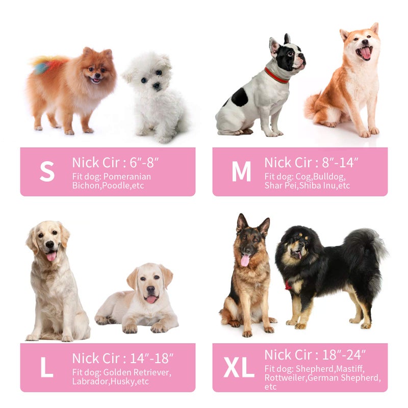 MCHY Inflatable Dog Cone,Adjustable Recovery Collar for Dogs After Surgery,Prevent from Biting & Scratching,Not Block Vision (Pink, S-Neck 7''- 12'') - Image 3