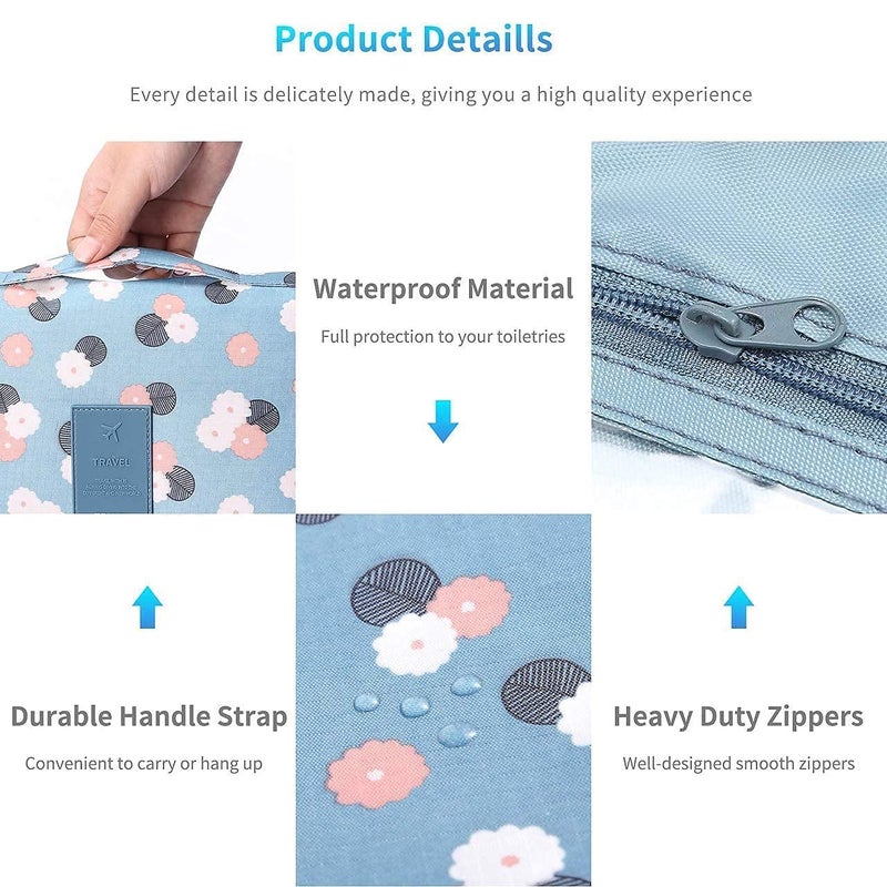 4MYL Travel Organizer Accessory Toiletry Cosmetics Bag Makeup or Shaving Kit Pouch for Men Women Hanging Toiletry Bag Travel Organizer - Image 2