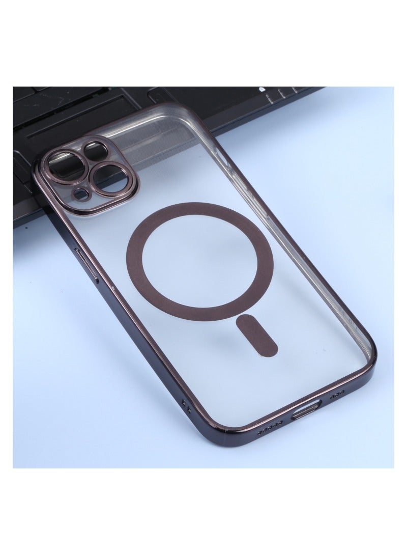 HEXABEX جراب iPhone 14 مقاس 6.1 بوصة، جراب TPU مطلي بالكهرباء واقٍ لهاتف iPhone 14 مقاس 6.1 بوصة، أسود/شفاف - Image 1