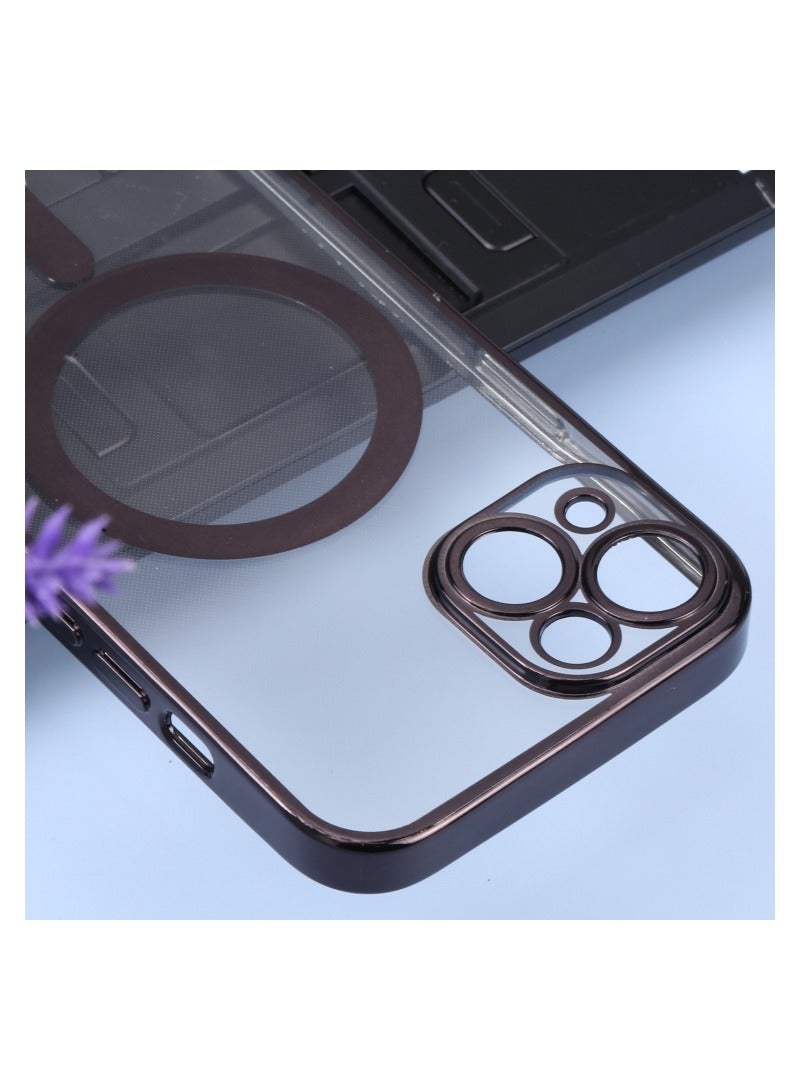 HEXABEX جراب iPhone 14 مقاس 6.1 بوصة، جراب TPU مطلي بالكهرباء واقٍ لهاتف iPhone 14 مقاس 6.1 بوصة، أسود/شفاف - Image 3