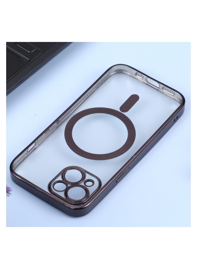 HEXABEX جراب iPhone 14 مقاس 6.1 بوصة، جراب TPU مطلي بالكهرباء واقٍ لهاتف iPhone 14 مقاس 6.1 بوصة، أسود/شفاف - Image 2