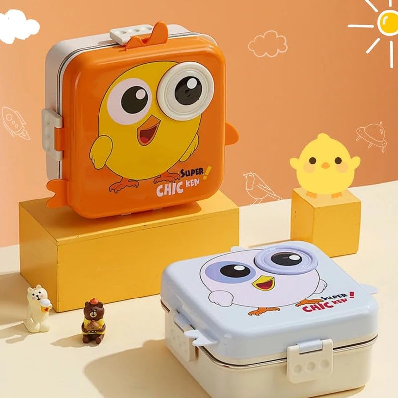 MEDALLIX 2 Layer Stainless Steel Lunch Box – Insulated, Leak-Proof & BPA-Free Bento Tiffin with Detachable Tray & Container | Kids & Office Lunch Box for School, Travel – 1120ml + 70ml, Lavender - Image 2