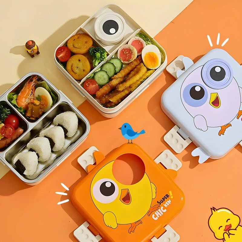 MEDALLIX 2 Layer Stainless Steel Lunch Box – Insulated, Leak-Proof & BPA-Free Bento Tiffin with Detachable Tray & Container | Kids & Office Lunch Box for School, Travel – 1120ml + 70ml, Lavender - Image 4