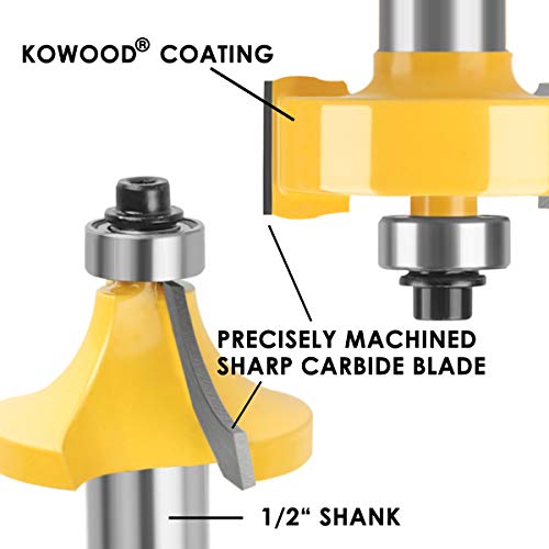 KOWOOD Router Bits Sets 35B Pieces, Tungsten Carbide Router Bits 1/2 Inch Shank with Aluminum Storage Case, T Shape Wood Milling Cutter for Woodworking - Image 4