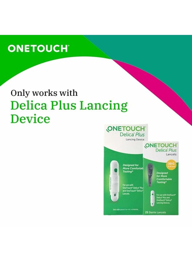 OneTouch Delica Plus 100 Lancets | 4 Pack of 25 Lancets | For Virtually Pain Free Blood Glucose Testing| Global Iconic Brand | For use with OneTouch Delica Plus Lancing Device - Image 3