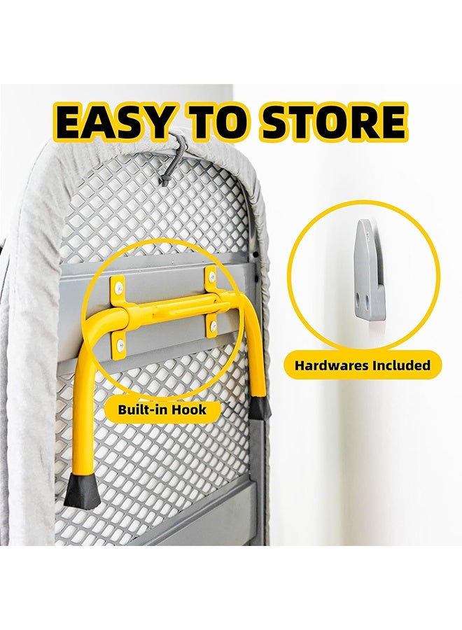 JiuAn Wall Mount Folding Ironing Board with Iron Holder, Tabletop Mini Ironing Board, Compact Portable Design, Gray - Image 4