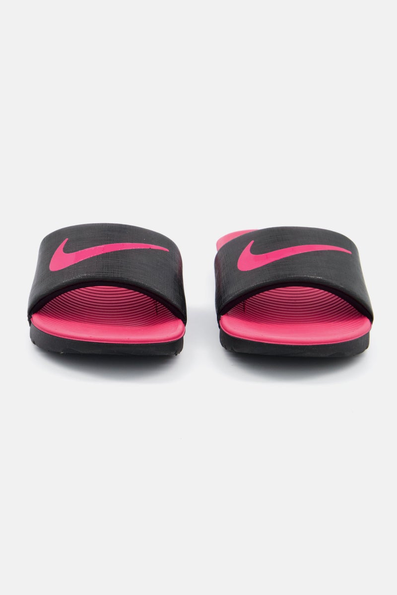 Nike Toddlers Girl Slip On Kawa Slide, Black/Pink  - Image 3