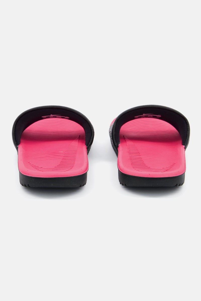 Nike Toddlers Girl Slip On Kawa Slide, Black/Pink  - Image 2
