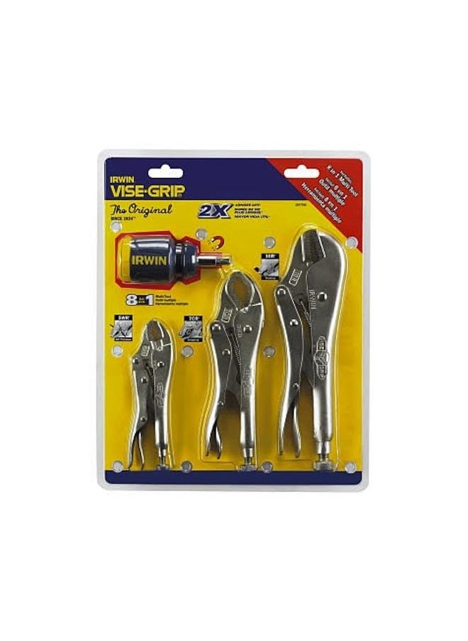 IRWIN - 2077703 Vise-Grip Fast Release Locking Pliers Set With Free 8-In-1 Multi-Tool, 3-Piece - Image 1