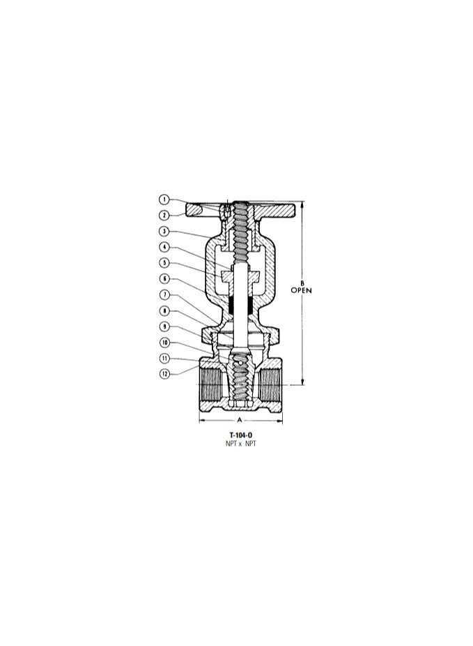 175 PSI WWP Bronze Gate Valve (1") - Image 2