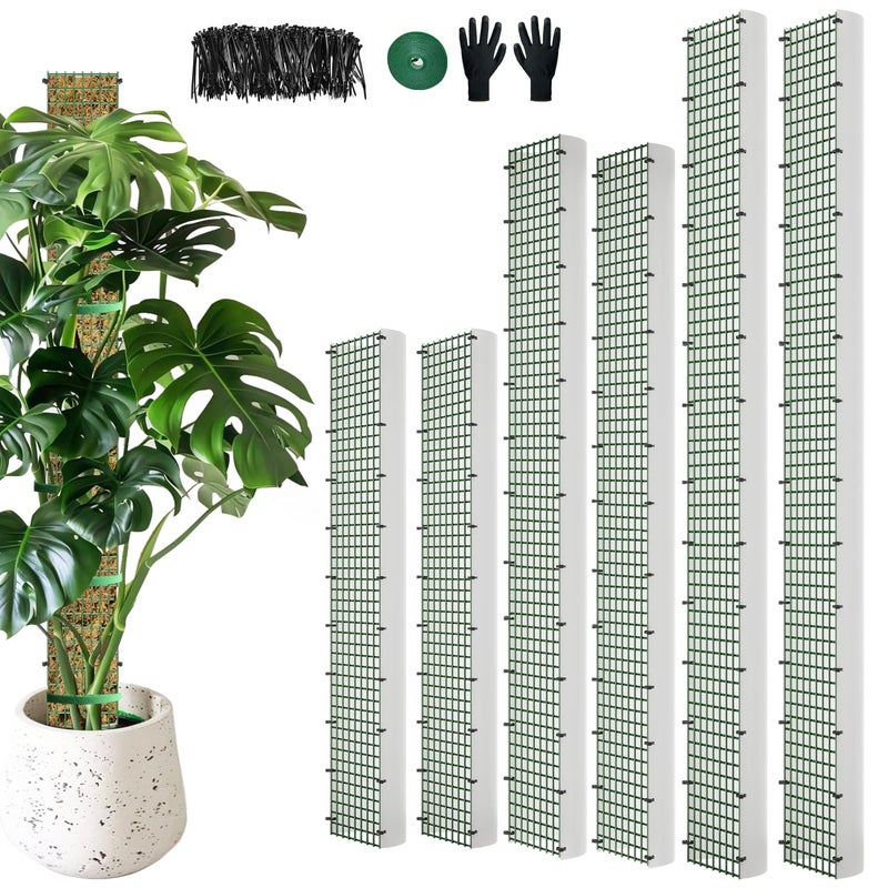 HOLANHING 60"/40"/24" Metal Moss Pole, D Shape Sphagnum Moss Pole, Moss Poles for Climbing Plants, Monstera, Indoor Climbing Plants (2 Each of 60" 40" 24") - Image 1
