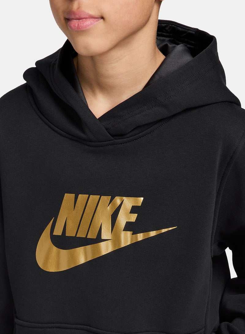 Nike Kids Nsw Club Fleece Hoodie Gold Satin - Image 3