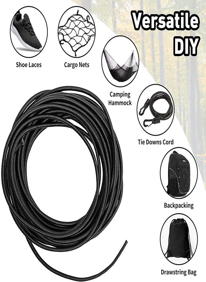 SHOPEE Round Elastic Band Cord Rope Stretch String for High Fashion Boutique Craft Project Crafting Hanging 12.5 Meter 2 mm (Black) - Image 2