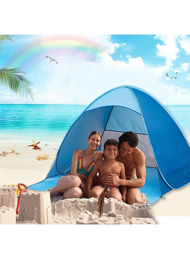 RollsTimi  Beach Tent, Pop Up Beach Shade,UPF 50+Anti UV Automatic Sun Shelter Umbrella,Blue  - Image 4
