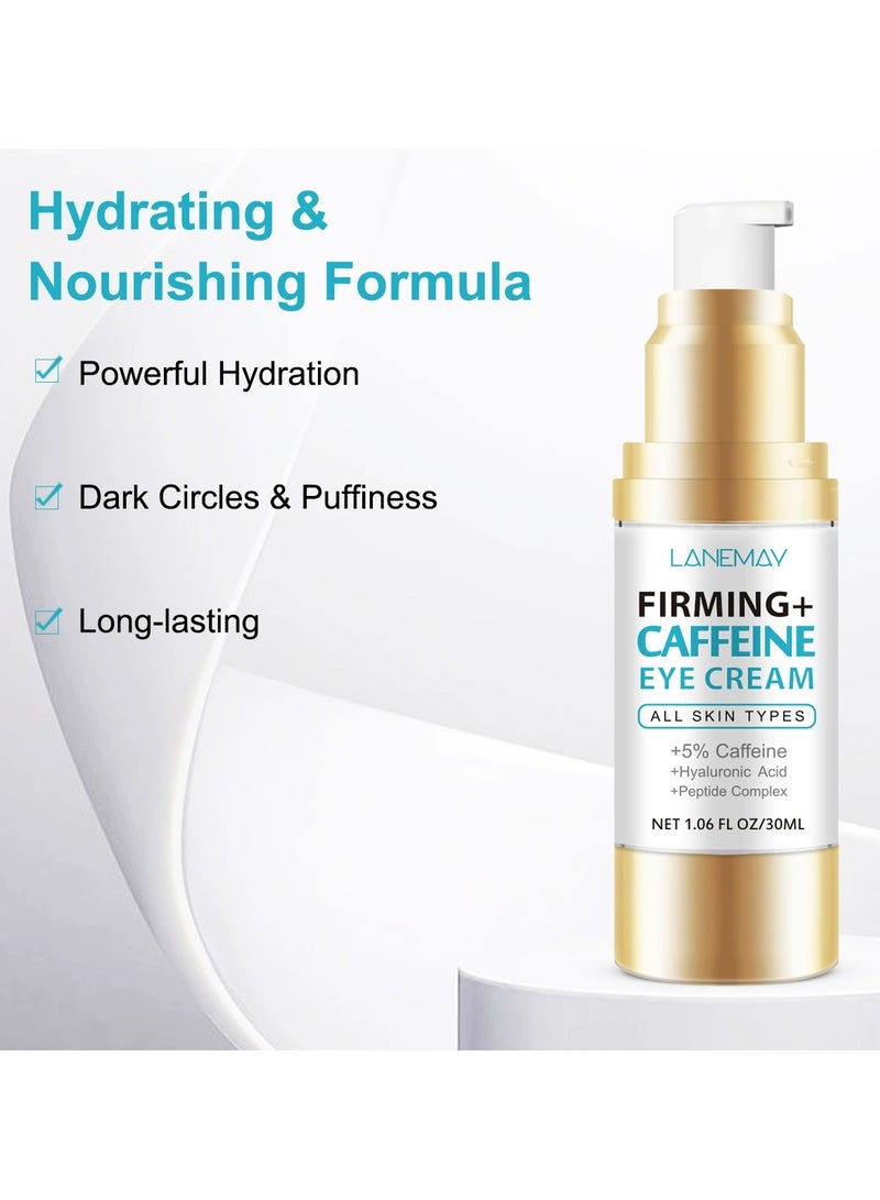 LANEMAY Caffeine Eye Cream – Brightening Firming Anti-Aging Eye Treatment, Gentle on Fine Lines with Antioxidant Formula - Image 2