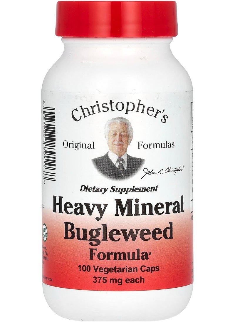 Christopher's Original Formulas Heavy Mineral Bugleweed Formula, 375 mg, 100 Vegetarian Caps (750 mg per Capsule) 