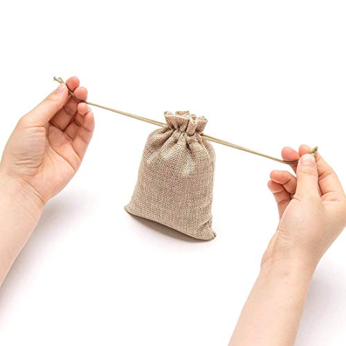DELINGER Jute Drawstring Potli Bags – Reusable Gift Pouches for Weddings, Parties, Festivals, Travel & Storage – Durable, Handmade (Pack Of 10, 10.16 Cm X 10.16 Cm) - Image 5