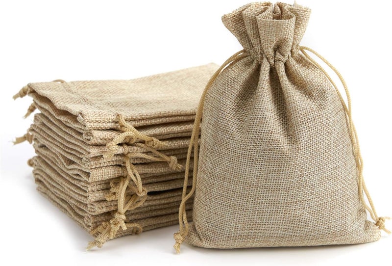 DELINGER Jute Drawstring Potli Bags – Reusable Gift Pouches for Weddings, Parties, Festivals, Travel & Storage – Durable, Handmade (Pack Of 10, 10.16 Cm X 10.16 Cm) - Image 1