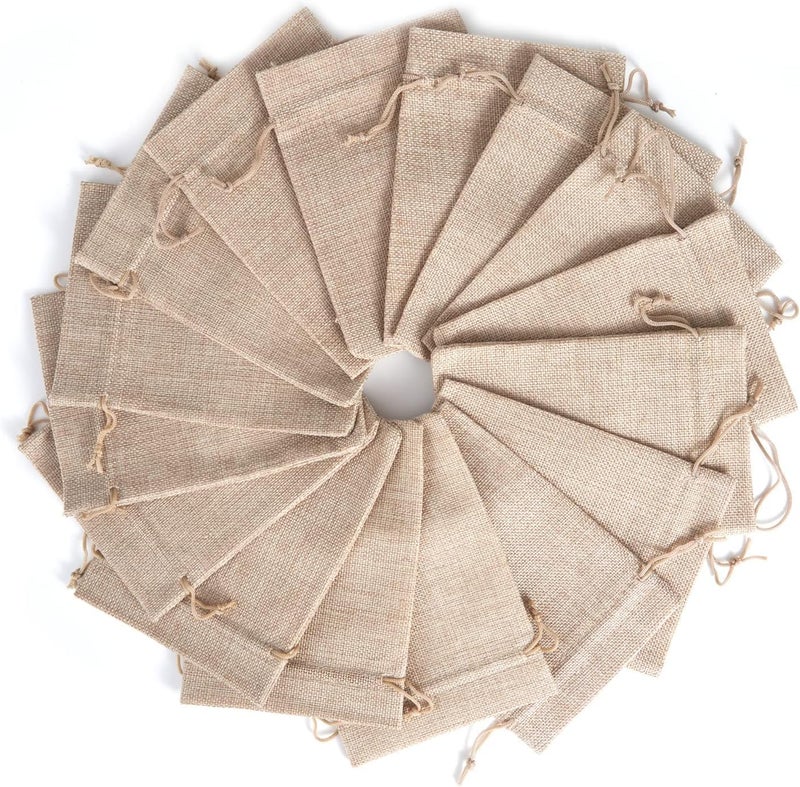 DELINGER Jute Drawstring Potli Bags – Reusable Gift Pouches for Weddings, Parties, Festivals, Travel & Storage – Durable, Handmade (Pack Of 10, 10.16 Cm X 10.16 Cm) - Image 2