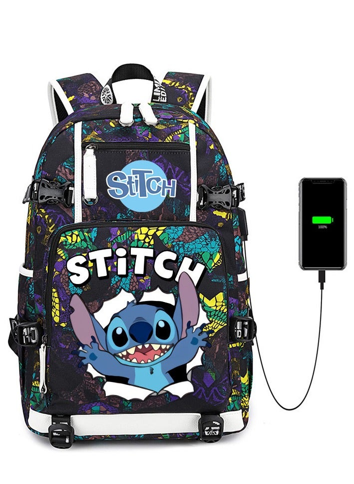 Cadedon Cartoon Animation Stitch Joint School Bag Trendy Backpack 47*14*30cm