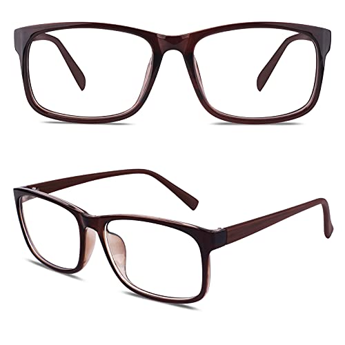 CGID Fake Glasses Clear Lens Non-Prescription Retro Rectangular Frame UV400 Protection Men Women CN12 - Image 1