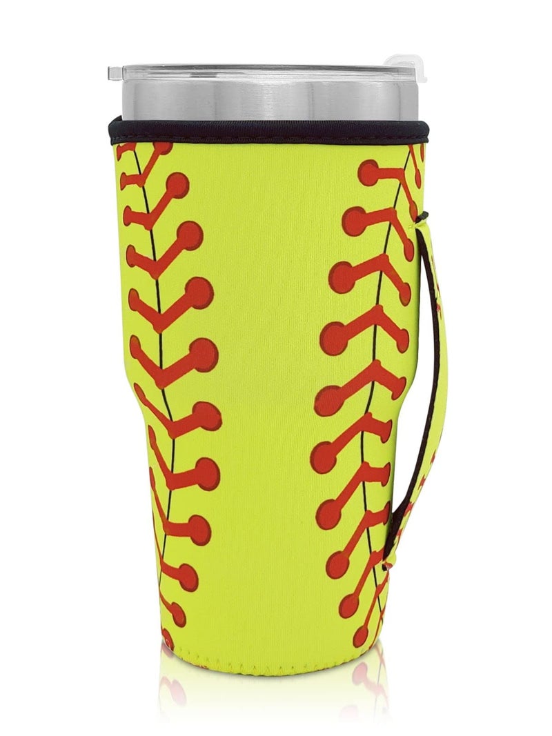 AJLTPA Bottle Sleeve Leopard Print Rainbow Sunflower Baseball Softball Water Neoprene Insulated Sleeve Bottle Cover Pouch for 30oz Tumbler Cup Only Cup sleeves Softball 