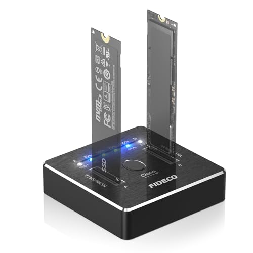 FIDECO M2 NVMe SATA SSD Cloner Dock USB 32 Gen 2 X 2 20Gbps Dual NVMe SATA SSD Enclosure M2 Duplicator Cloner Support Offline Clone UASP and Trim Aluminum Design - Image 1