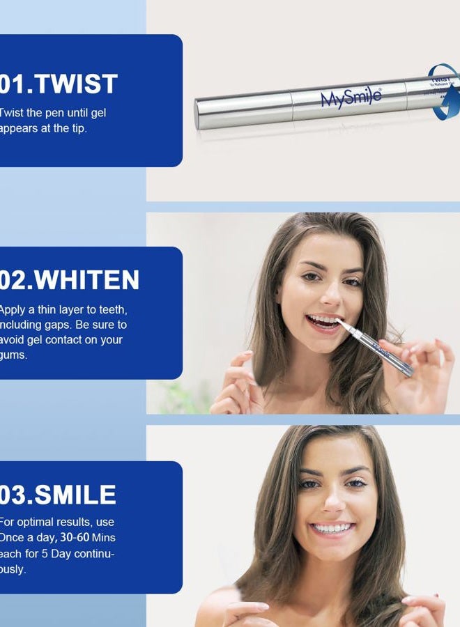 MySmile Teeth Whitening Pen 30+ Treatment Enamel Safe Tooth Whitening Gel for Teeth Sensitive-10 Min Fast Whitening Teeth-Helps to Remove Stains from Coffee, Smoking, Wines-Mint Flavor - Image 3