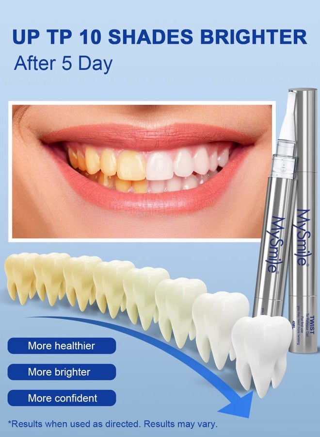 MySmile Teeth Whitening Pen 30+ Treatment Enamel Safe Tooth Whitening Gel for Teeth Sensitive-10 Min Fast Whitening Teeth-Helps to Remove Stains from Coffee, Smoking, Wines-Mint Flavor - Image 2