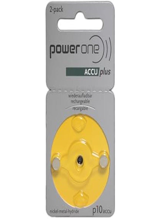 بطاريات PowerOne ACCU plus القابلة لإعادة الشحن لأجهزة السمع، مقاس 10