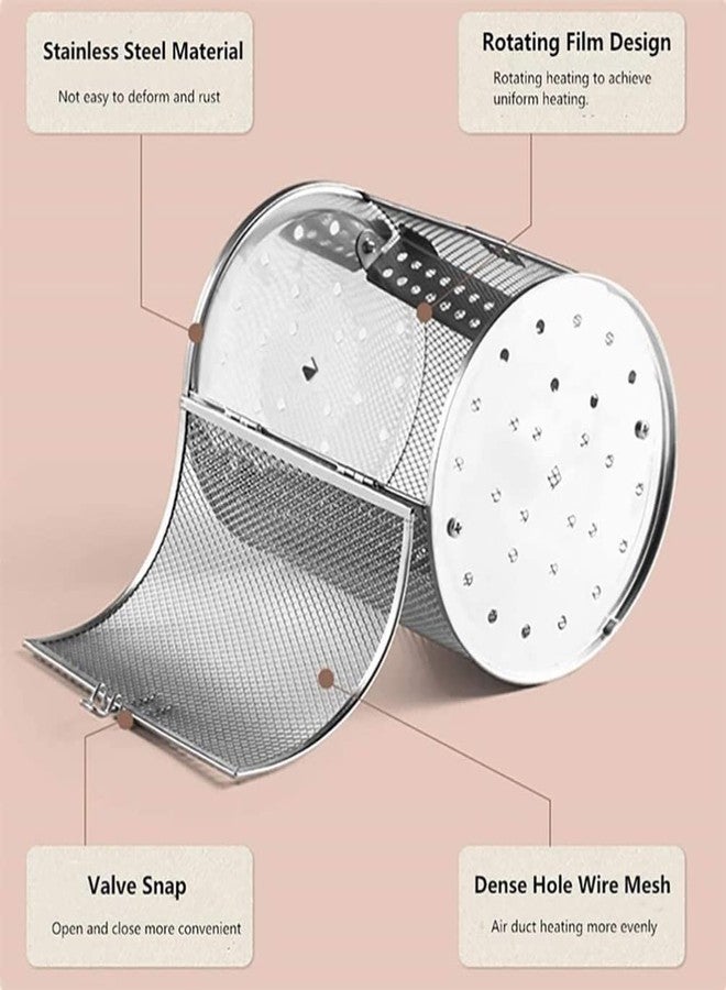 Hemoton هيموتون 2 قطع من الفولاذ المقاوم للصدأ قفص الشواء الدوار للفرن قفص الشواء المقلي قلاية الهواء فرن المحمصة قفص الشواء الفولاذ المقاوم للصدأ فرن فريد سلال البطاطس المقلية للدوران الجوز المقلي - Image 3