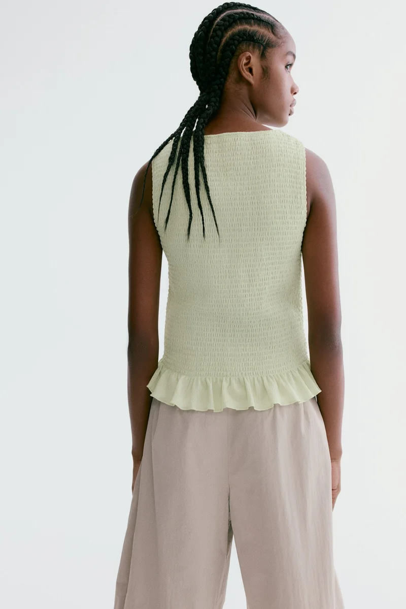 H&M Smocked boat-neck top