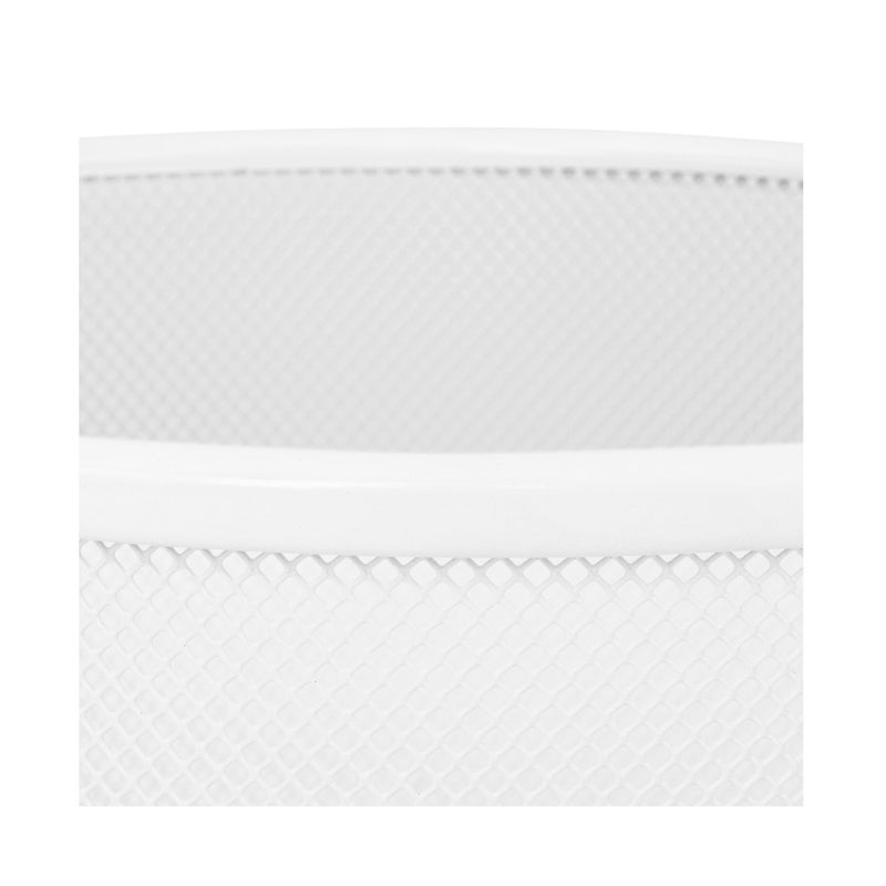 Seville Classics 2-Pack Steel Mesh Round Trashcan Wastebasket for Trash or Recycle in The Home, Office, or Garage, White, 6 Gallon - Image 4
