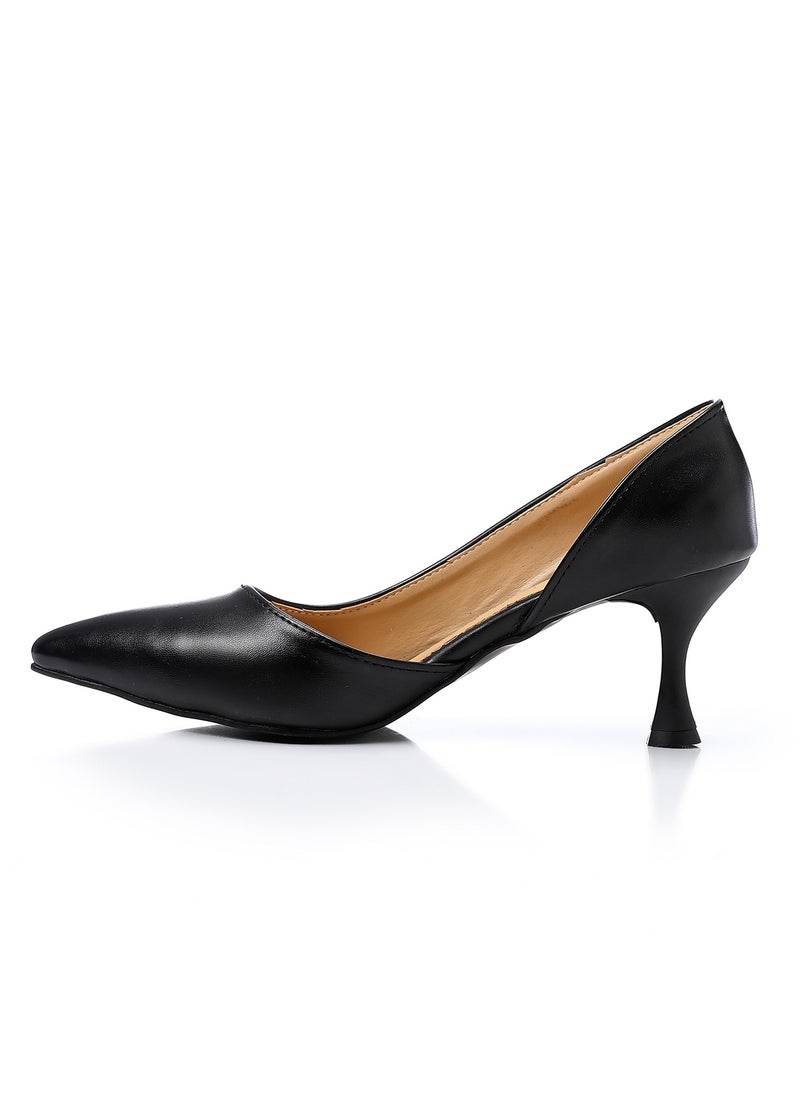 Mr.joe Slip On Pointed Toecap Kitten Heel Pumps - Black - EU 42  - Image 3