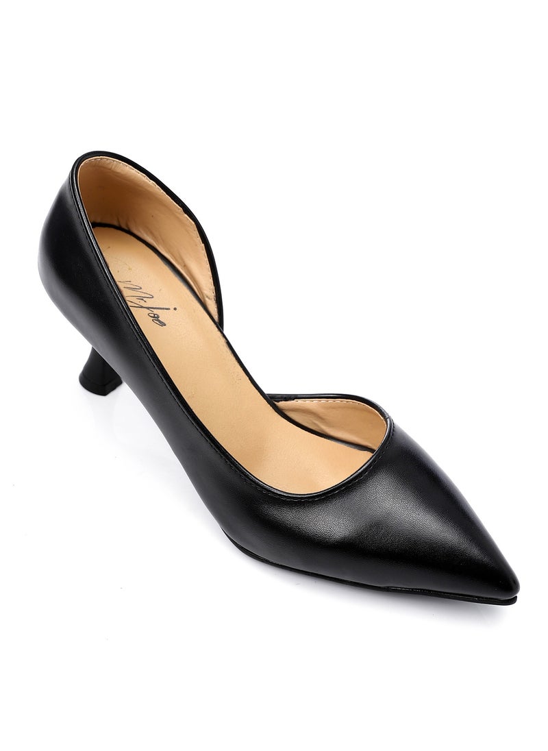 Mr.joe Slip On Pointed Toecap Kitten Heel Pumps - Black - EU 42  - Image 2