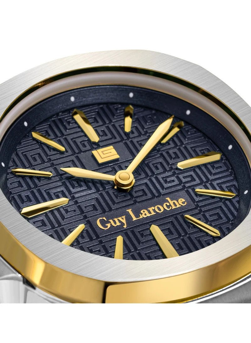 Guy Laroche Charlie Watch for Women with Silver and Gold Stainless Steel Bracelet 33 mm 5 Atm