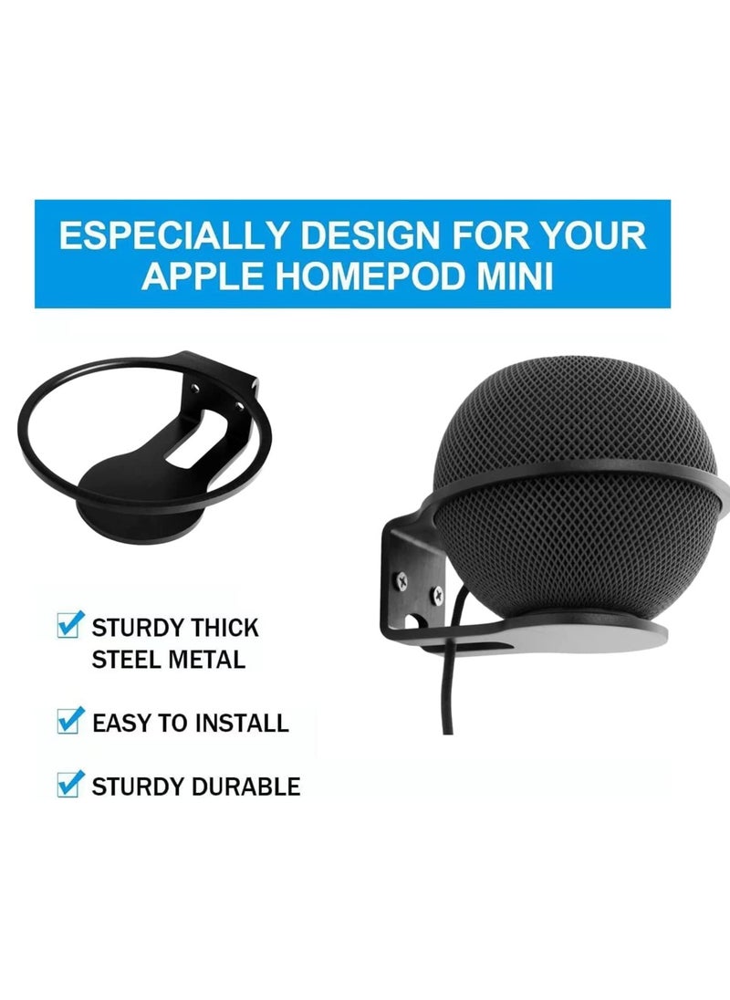 KASTWAVE Wall Mount for HomePod Mini, Sturdy Steel Made Mount Stand Holder for Mini Speaker Wall-Mounted(Black)  - Image 3