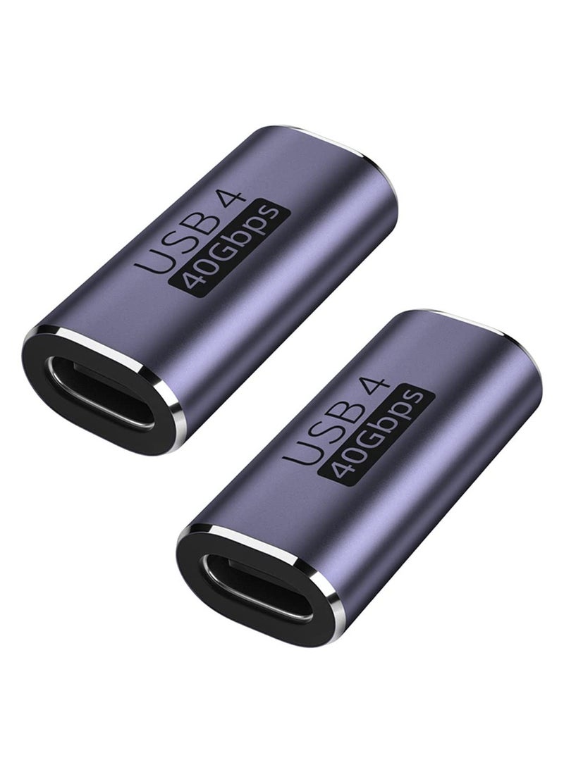 GNAFOTU USB C Coupler (2 Pack), USB Type C Female to Female Adapter Extender Compatible with Thunderbolt 4/3 Support up to 40Gbps Data Transfer, 100W Power Delivery and 8K@60Hz Video Pass Through  - Image 1