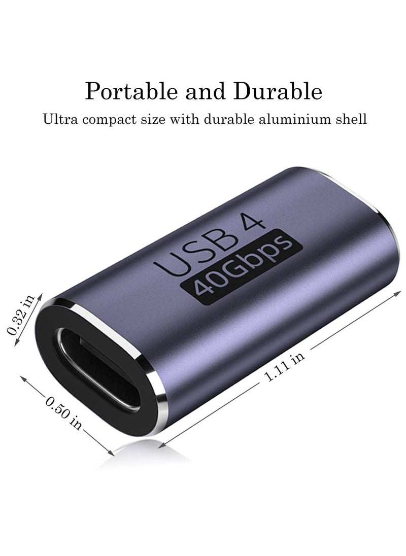 GNAFOTU USB C Coupler (2 Pack), USB Type C Female to Female Adapter Extender Compatible with Thunderbolt 4/3 Support up to 40Gbps Data Transfer, 100W Power Delivery and 8K@60Hz Video Pass Through  - Image 3