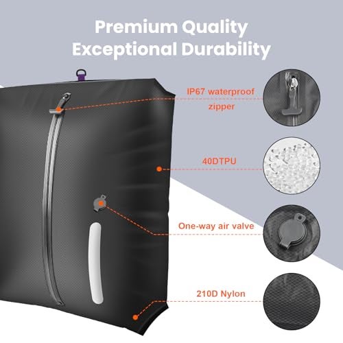 DrFlito 40L Travel Vacuum Bags with Pump – 2Pcs IP67 Waterproof Reusable Vacuum Compression Bags for Travel,Backpack & Suitcases,Home Storage, Vacuum Seal bags for Clothing travel (2PC + PUMP) - Image 3