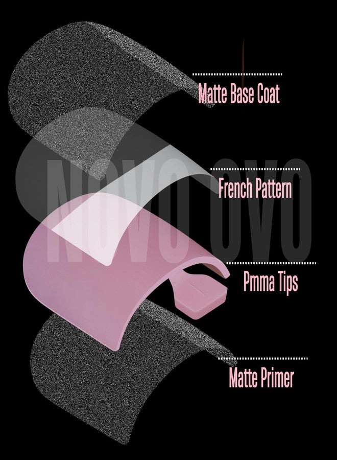 NOVO OVO Halloween Black French Tip Toe Nail Tips Press on, BERRY PINK Sharp Square Pre-Designed Soft Gel False Toenail Extension, Medium Fake Toenails, Full Cover Acrylic for DIY 15 Sizes 240 pcs - Image 3