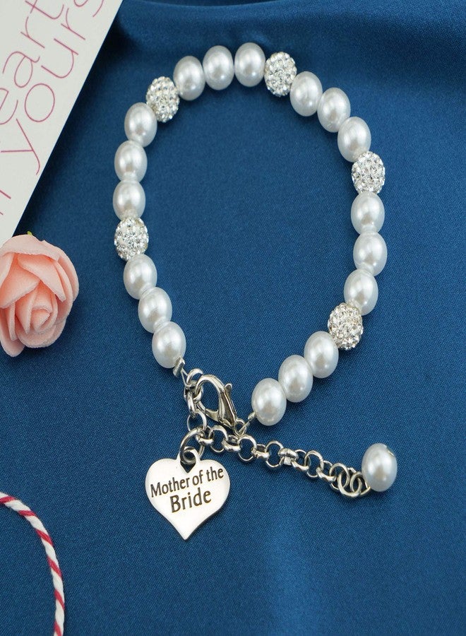 LParkin Mother of the Bride Gifts Pearl Bracelet Wedding Gift for Mother in Law Jewelry (White) - Image 3