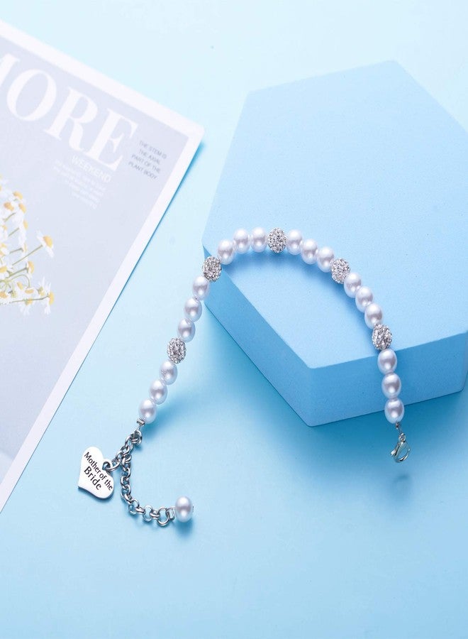 LParkin Mother of the Bride Gifts Pearl Bracelet Wedding Gift for Mother in Law Jewelry (White) - Image 5
