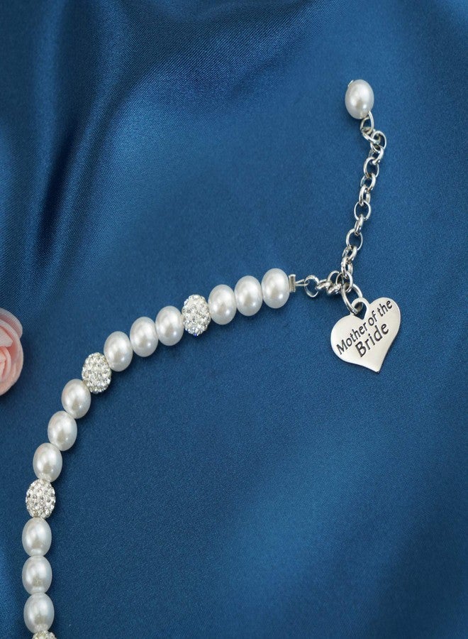 LParkin Mother of the Bride Gifts Pearl Bracelet Wedding Gift for Mother in Law Jewelry (White) - Image 4